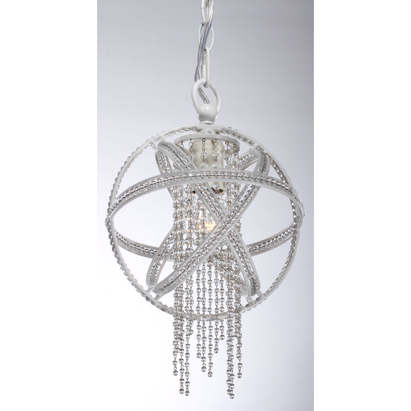Luminaire suspendu sphère 1 lumière Destinee, Blanc satiné