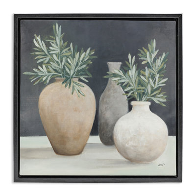 "Botanical Pottery Vessels", art mural encadré par Julia Purinton