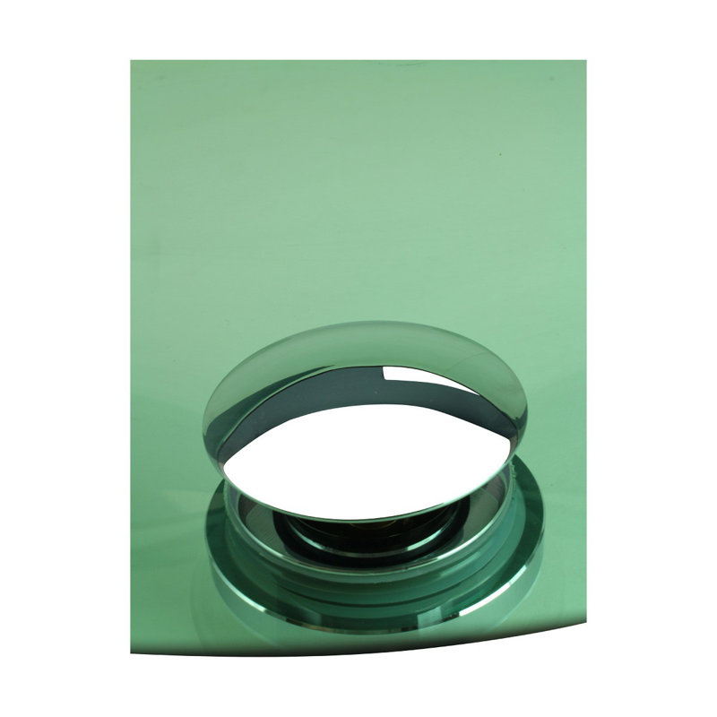 Green Tempered Glass Round Above-Counter Vessel Sink with Drain