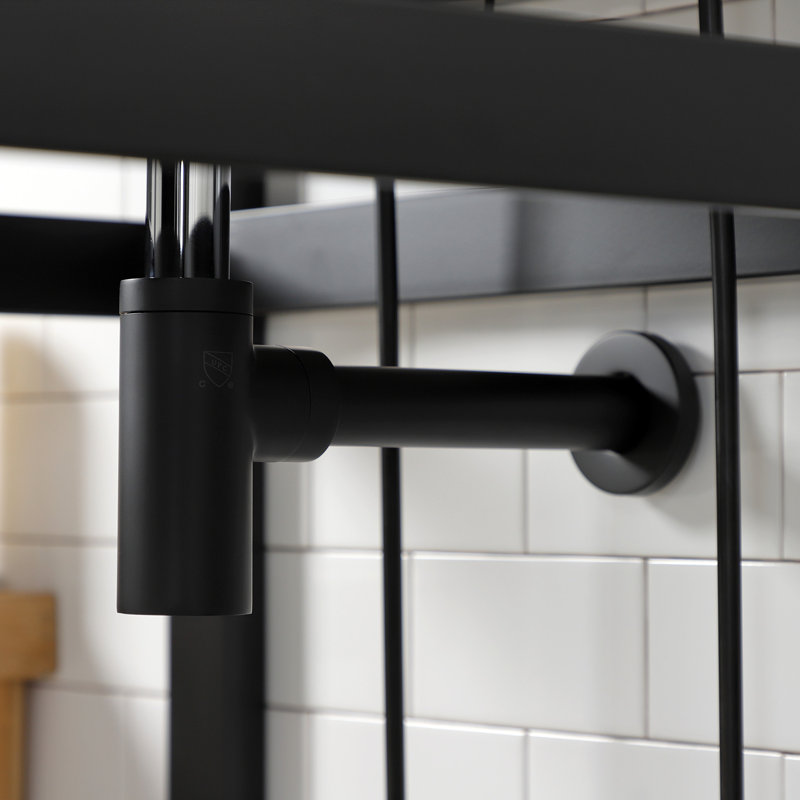 Kingston Brass Trimscape Contemporary Plumbing Sink Trim Kit with Bottle Trap, Matte Black