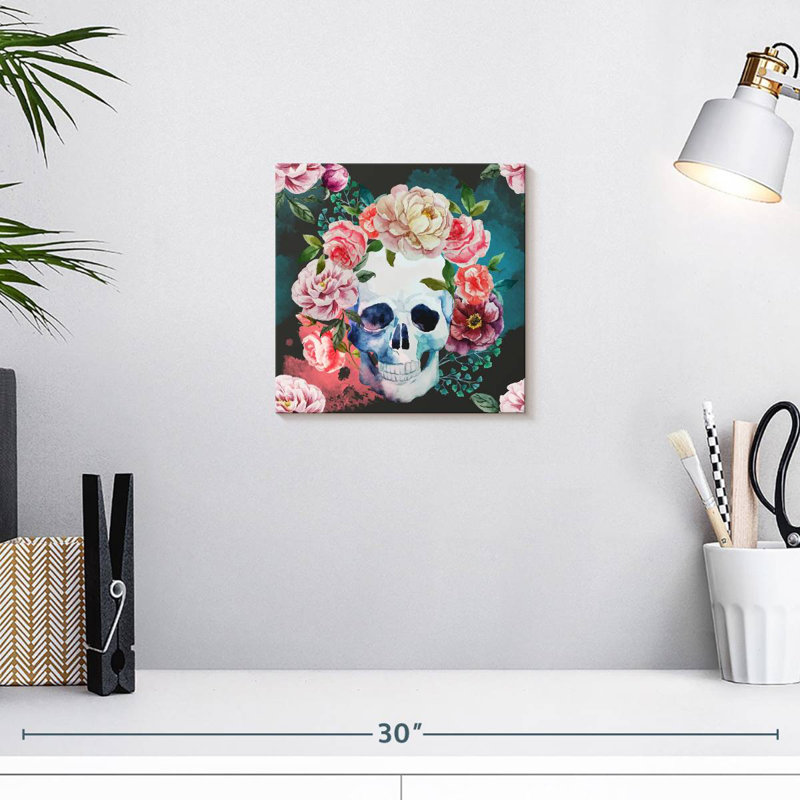 Kerner Floral Skull, 10" H x 10" W