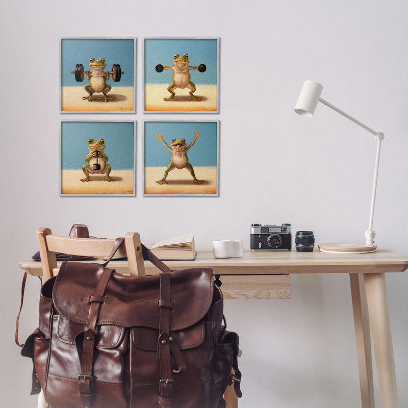 Ensemble de giclées encadrées, 4 pièces, par Lucia Heffernan, Estampe numérique Farmhouse, H 12 po x l 12 po