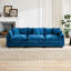 Nuage modulaire bleu moderne à 3 sièges, tissu en chenille respirant, coussin de siège rembourré à double couche, pour la chambre à coucher de salon, style américain, ergonomique, conception facile à installer, mi-doux