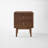 Set of 2 MCM Solid Oak Low & Narrow Nightstands with 2 Drawers-768444501