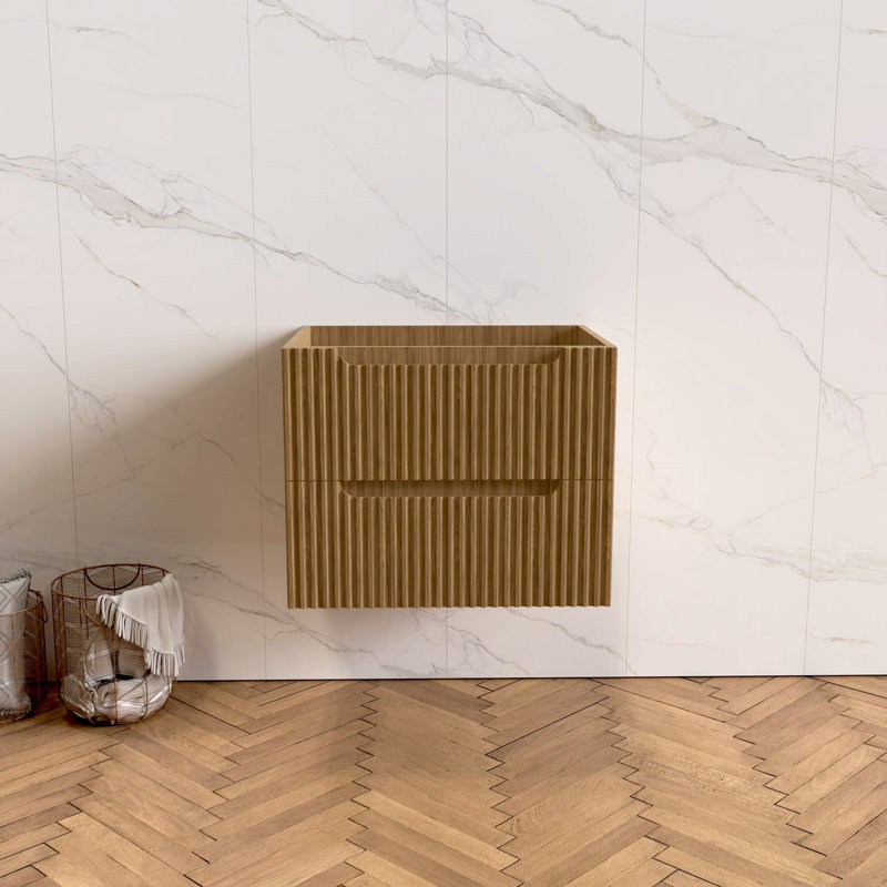 Ensemble de meuble-lavabo mural 24 po avec lavabo blanc