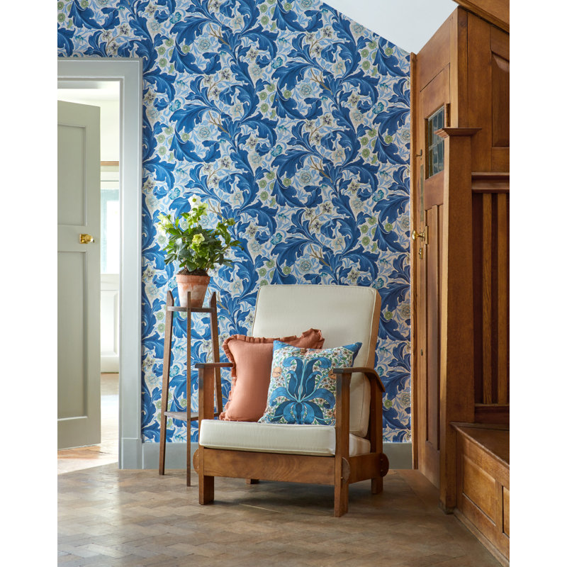 Leicester 10.05m x 52cm Matte Wallpaper Roll, Paradise Blue