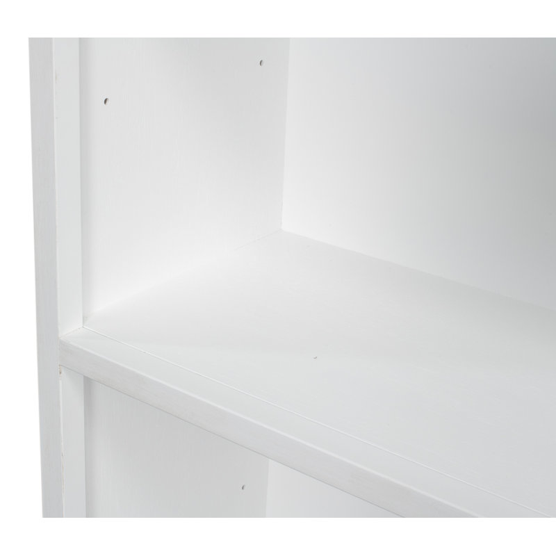 Solid Wood Bookcase, White