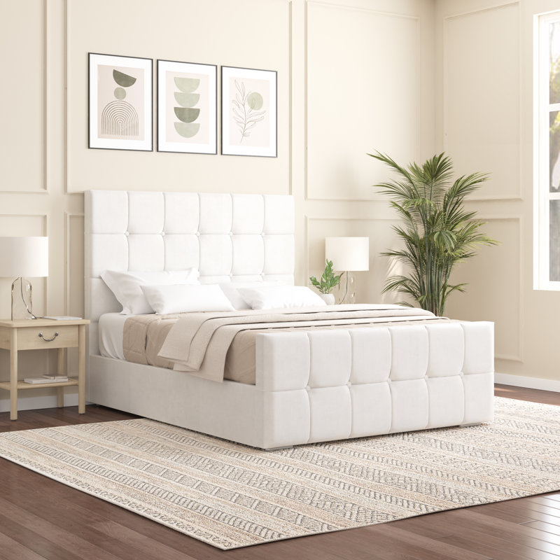 Oakpark Upholstered Bed Frame, Single (3'), White