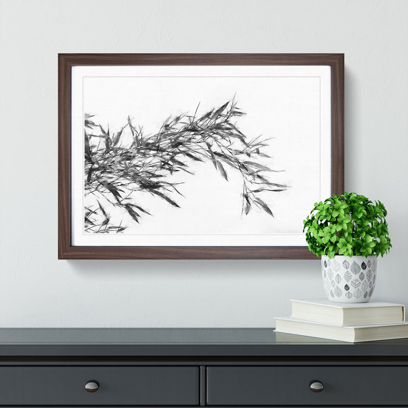 Leaves of a Bamboo Plant - Picture Frame Graphic Art Print, 62cm H x 87cm W x 2cm D, Walnut Framed