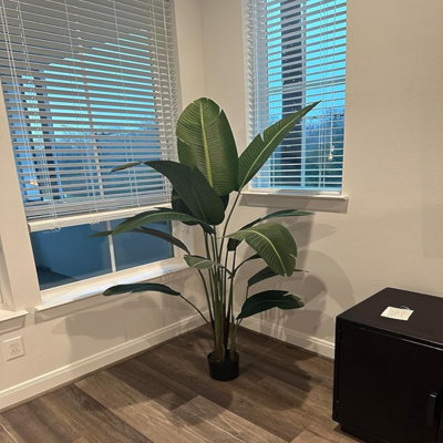 Aveyas 6Ft Artificial Bird Of Paradise Tree For Home Decor, 6 Feet Faux Floor Plant Fake Silk Banana Leaf Tropical Trees With Pot For Indoor Outdoor House Living Room (6 Ft Tall)