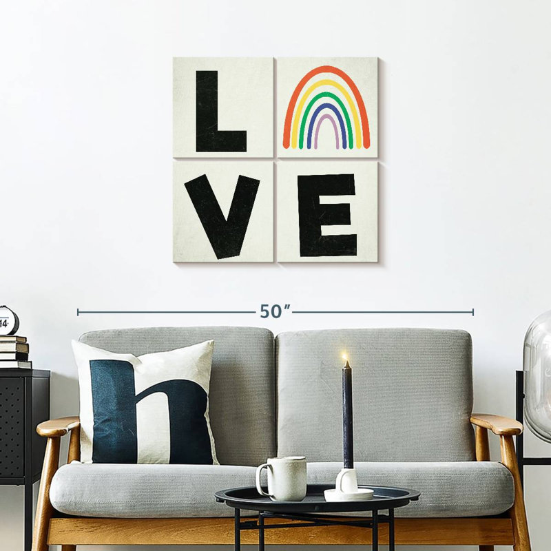 Tergel Love Rainbow Typographie, H 26 po x l 26 po