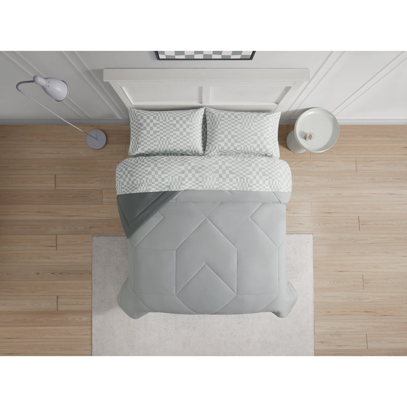 Cooling Technology 5-Piece Bed in a Bag, Gray, Twin Extra Long Comforter + 4 Additional Pieces