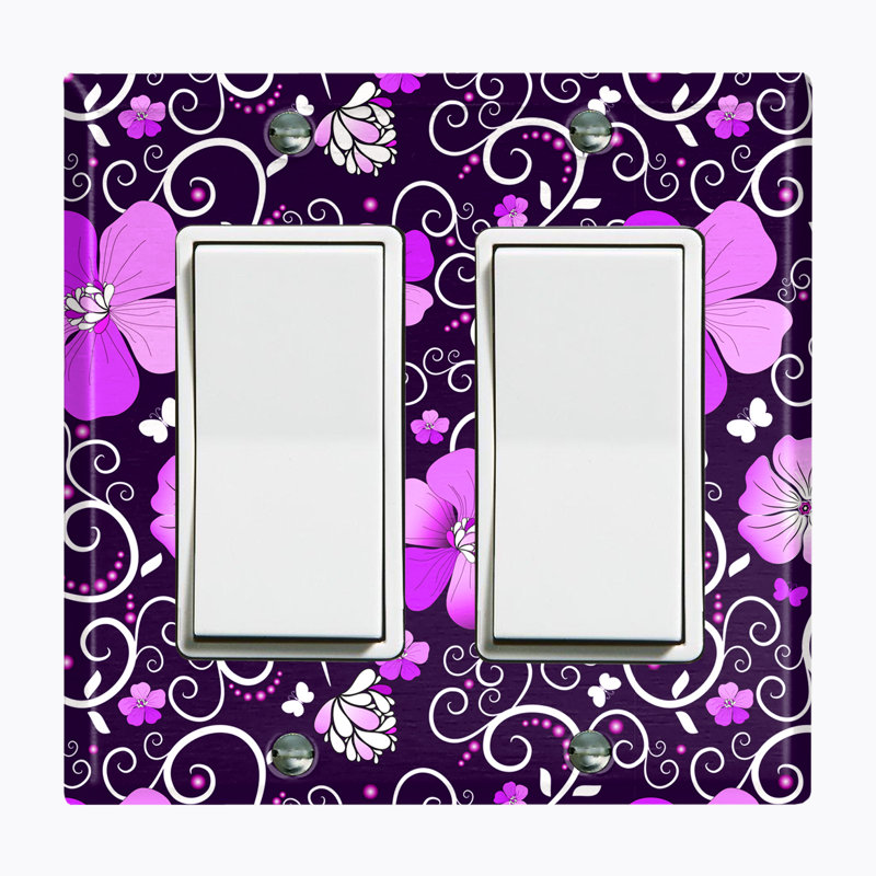 Plaque d'interrupteur en métal, Mauve
