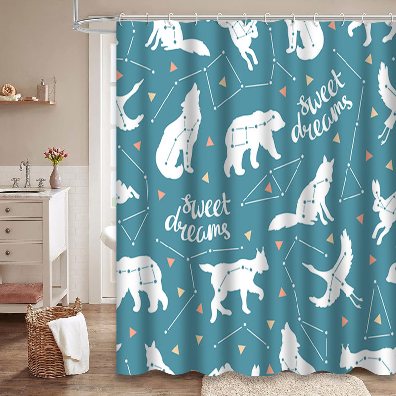 Rideau de douche en tissu avec 12 crochets, L 72 po x l 72 po