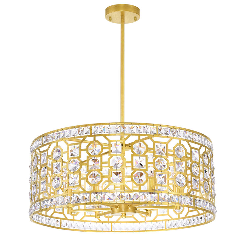 Lustre 6 lumières avec finition champagne, Champagne