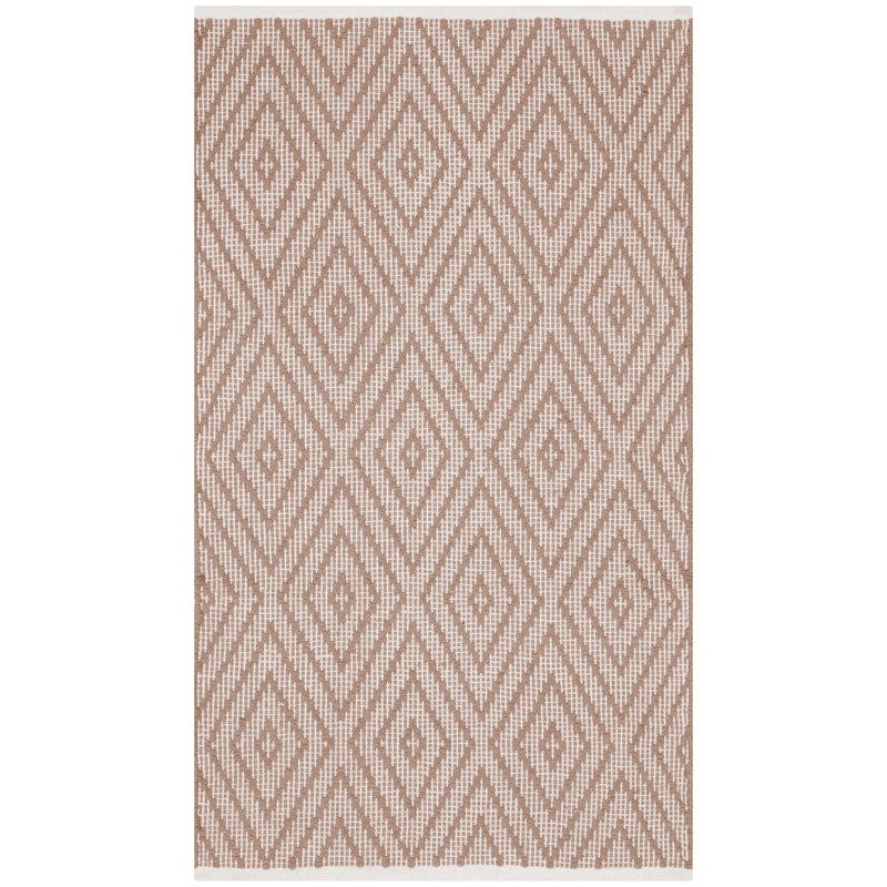 Akihiro Hand Woven Cotton Geometric Rug, Rectangle 8' x 10'
