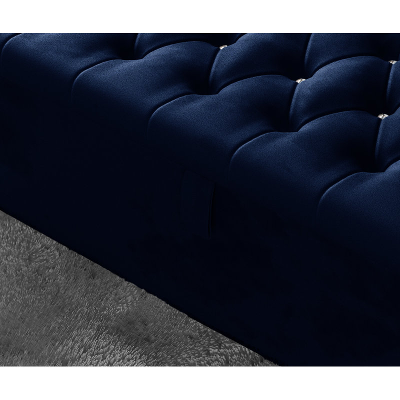Akilia 102cm Wide Tufted Rectangle Storage Ottoman with Hydrolic Arm, Royal Blue