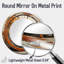 Orange Old Cart Wheels III - Transportation Large Round Mirror-97182879