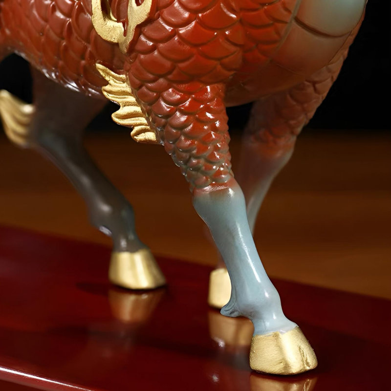 Statue mystique de Kirin - faite à la main avec des détails complexes