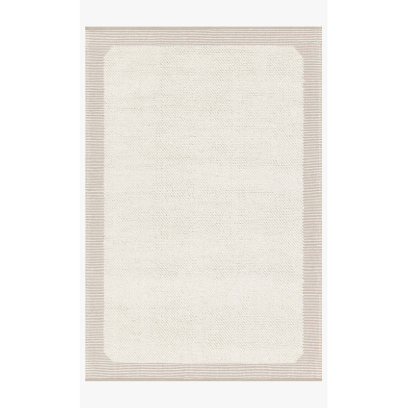 Tapis ivoire / beige tissé à plat à la main Moreno, Rectangle 7 pi 9 po x 9 pi 9 po