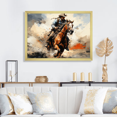 Keani Cowboy Bronco Buste sur toile
