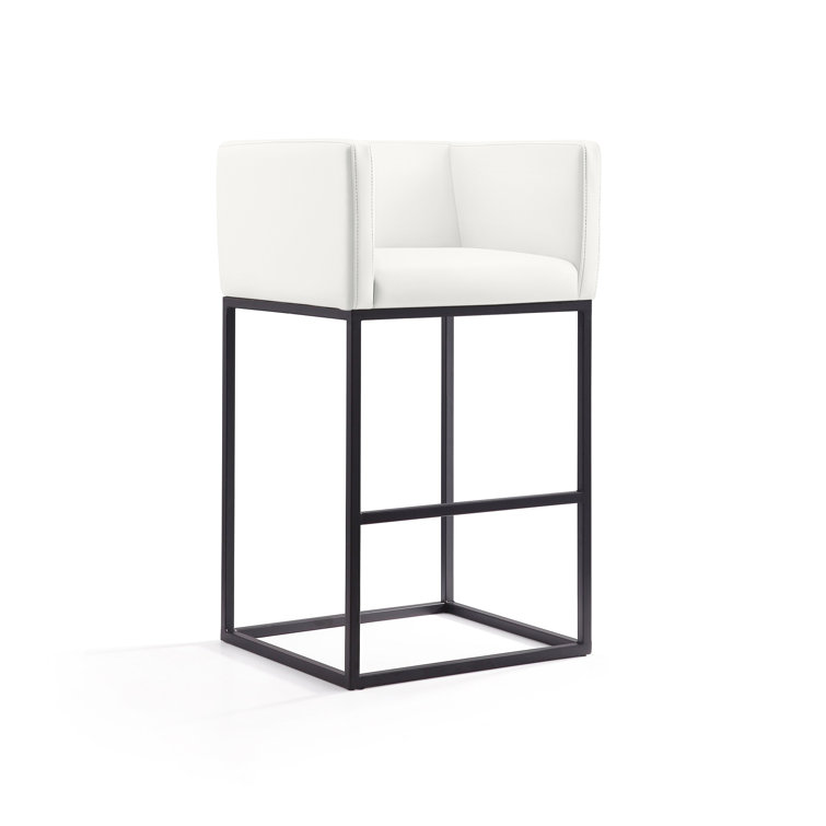 Upholstered Counter Stool with Metal Frame