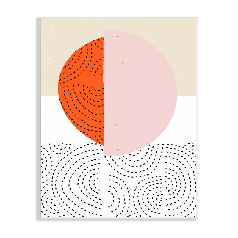 «40_Symmetric Sun Horizon Abstraction géométrique, lignes pointillées, art mural par Jen Bucheli, H 19 po x l 13 po