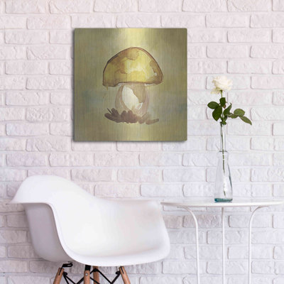 Art mural en métal luxueux «Treasured Mushroom» par Yass Naffas Designs, 36 po x 36 po