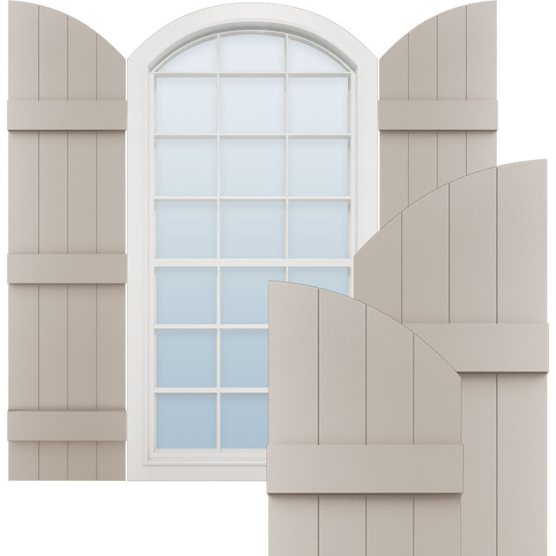 Rideaux en vinyle standard à 4 planches jointes, Argile, H 85 po x l 14 po x P 1 po