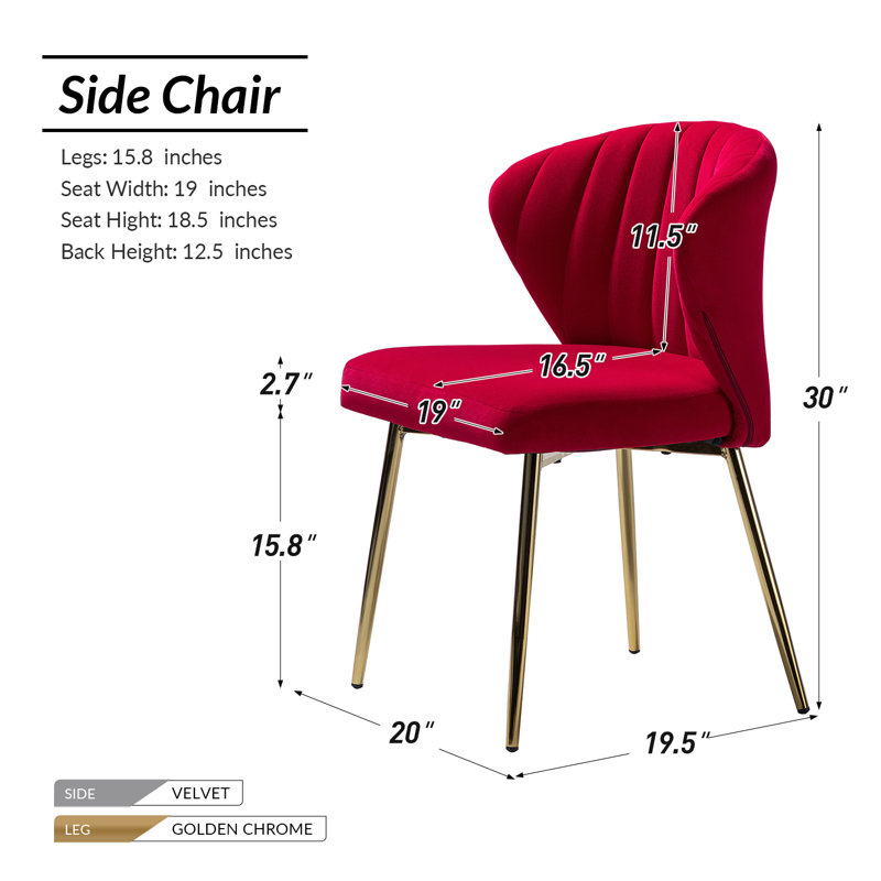 Fauteuil d'appoint à oreilles Axia, Velours rouge