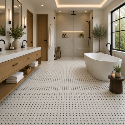 Mosaïques Tuxedo Blanc Tissage en vannerie