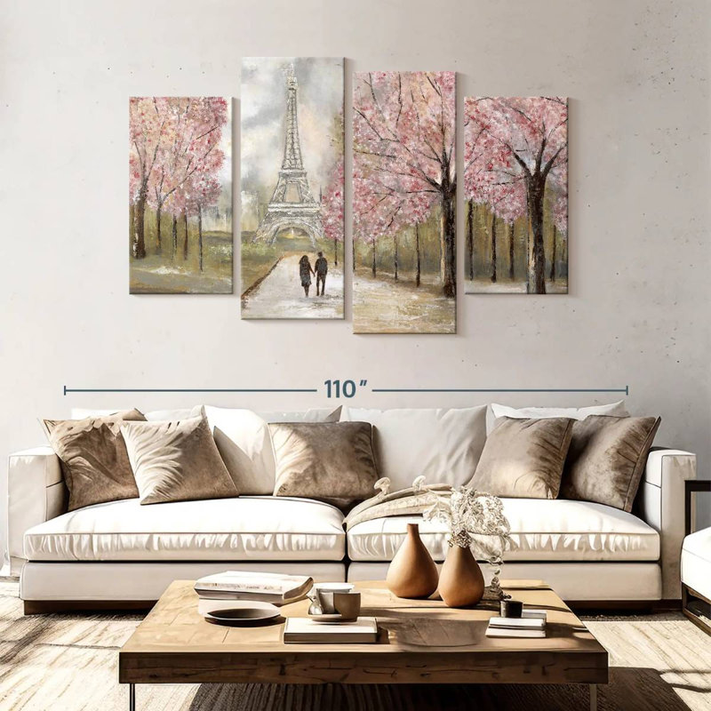 " Paris Stroll " 4 - Pieces, 54" H x 84" W x 1.25" D