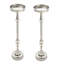 De 2 tables d'appoint rondes en fer de 26 po H, finition argent brossé, 5,74 po Surface supérieure et tables lestées idéales pour les boissons