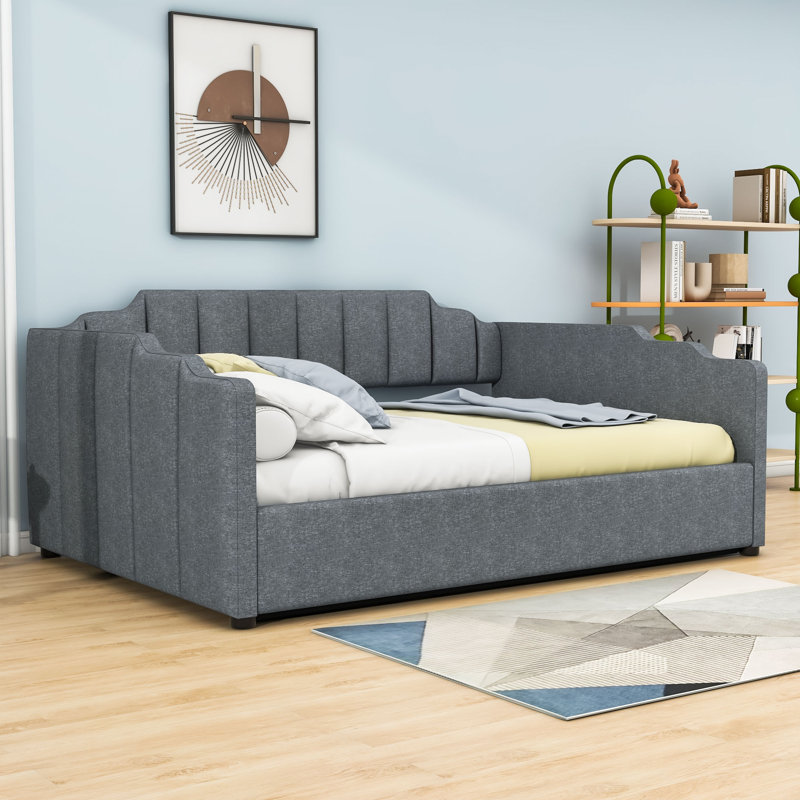 Chootu Upholstered Daybed with Underneath Storage, Full, Gray