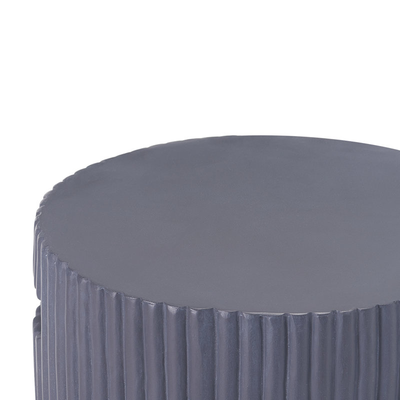 Porte-réservoir de propane moderne en béton léger de 19,9 po et table d'appoint d'extérieur en gris