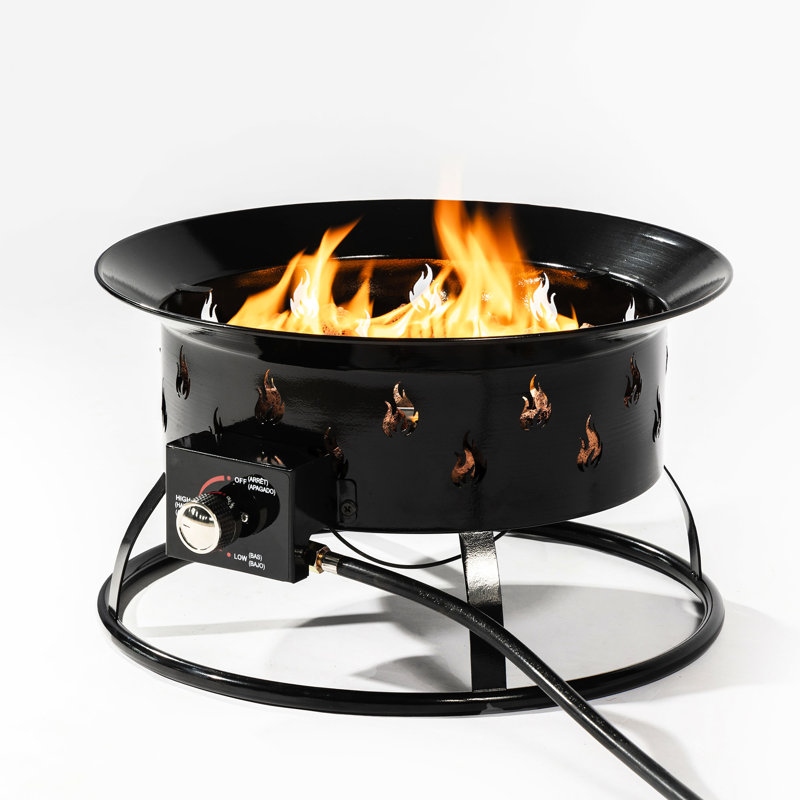 Foyer d'extérieur portatif - Mini acier avec pierres de lave pour les aventures et le confort du camping
