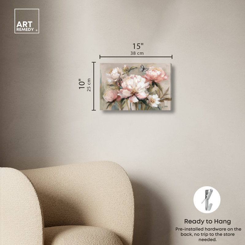 "Softly Blossom", reproduction d'art sur toile par Art Remedy, 15 x 10, 10"H x 15"W, Toile tendue avec châssis