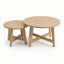 Ensemble de 2 tables basses gigognes rondes, tables de bout empilables en forme de X pour le salon, la chambre à coucher et le balcon-945262287