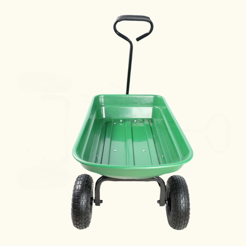 Camion à benne basculante pliante de jardin en poly avec cadre en acier 10 pouces. Pneu pneumatique capacité du corps 300 Lb 55 L