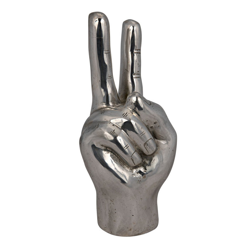 Lusk Peace Sign Sculpture, Silver