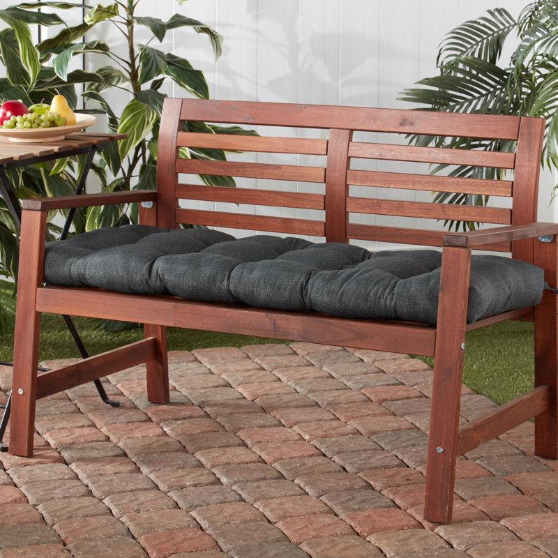 Shipton Outdoor Bench Seat Cushion, Carbon, 5", 51" W x 18" D