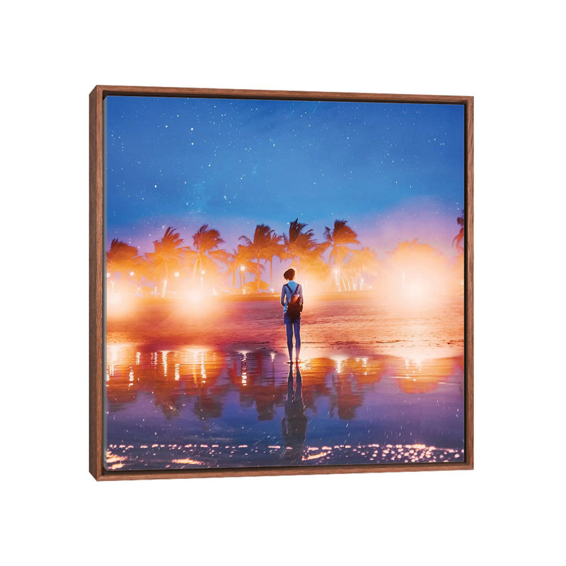 " Lazy Island " by Hobopeeba, Classic Wood Framed, No Mat, 18'' H x 18'' W x 1.5'' D