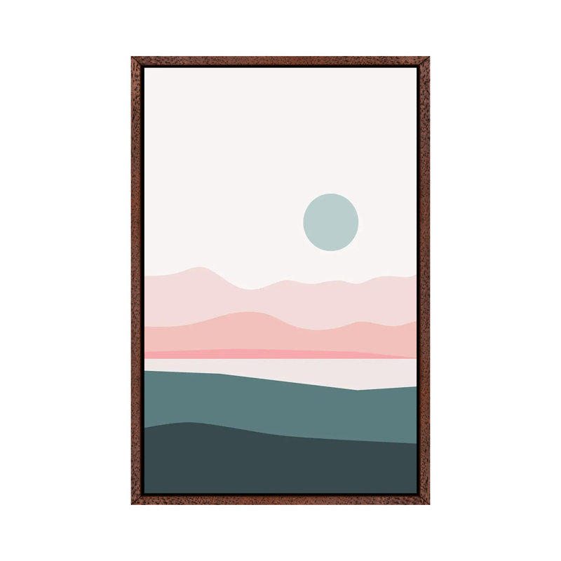 Abstract Landscape III - Print on Canvas, 66.04 cm H x 45.72 cm W, Brown Framed