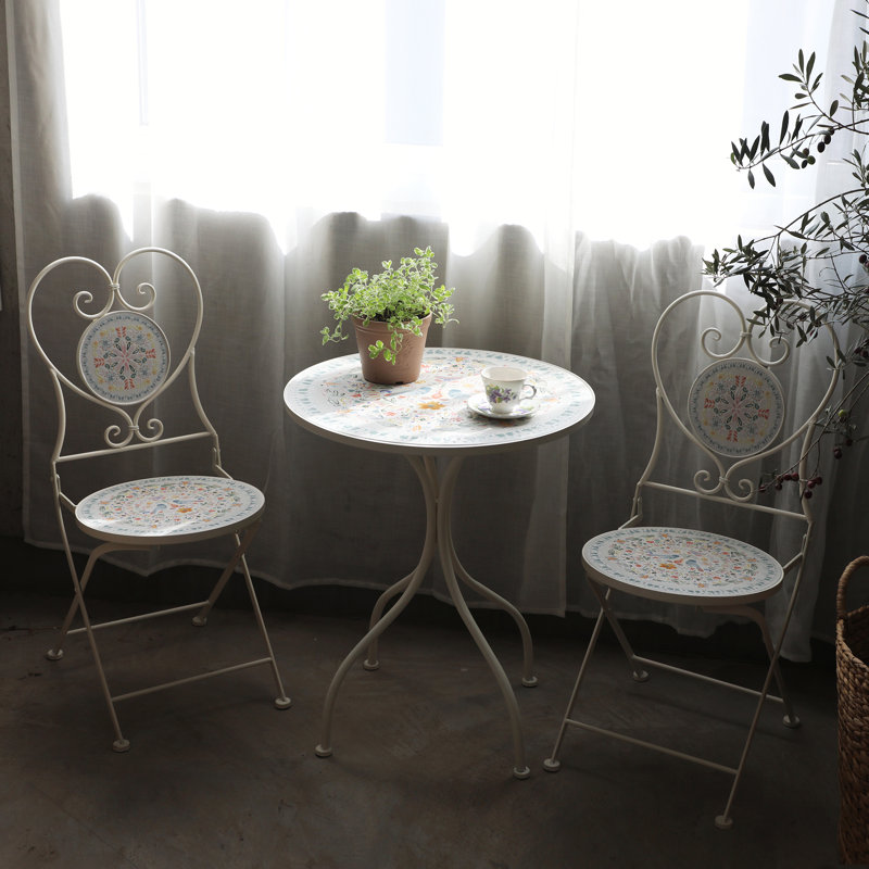 Patio Bistro Set,  Outdoor Bistro Set for 2 Persons, Small Patio Table and Chairs for Balcony Garden,Dining Table and Chairs Set