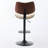Walnut Bentwood Bar Stools Mid Century Modern Adjustable Counter Height Black Leather Upholstered 360°Swivel Bar Chairs For Kitchen Island/Dining Room/Cafe, 1 Chair/1Carton,Beige