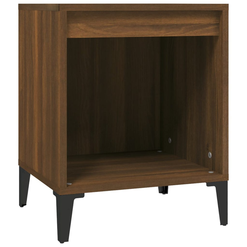 Jarik 40cm W Solid Wood Bedside Table, Black, Set of 2