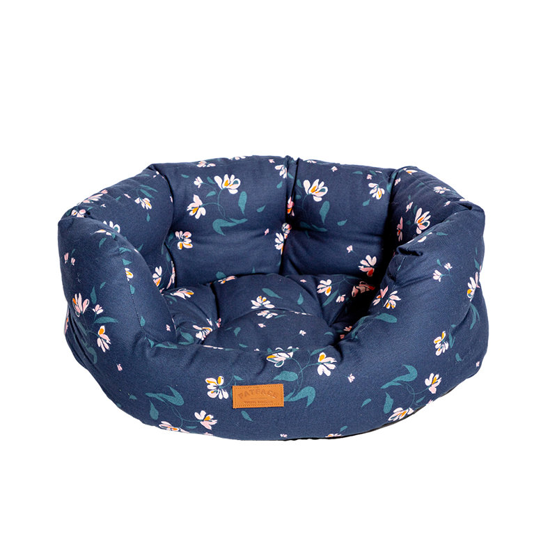 Floral Cotton Pet Bed, Large (38cm H x 102cm W x 86cm D)