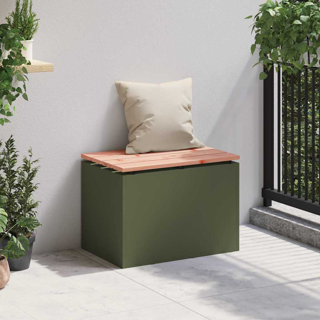 Garden Bench Olive Green 40 X 40 X 43 Cm Steel