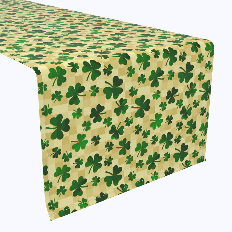 Lavanya Checkmate Clover Squares Table Runner, 108" L x 14" W
