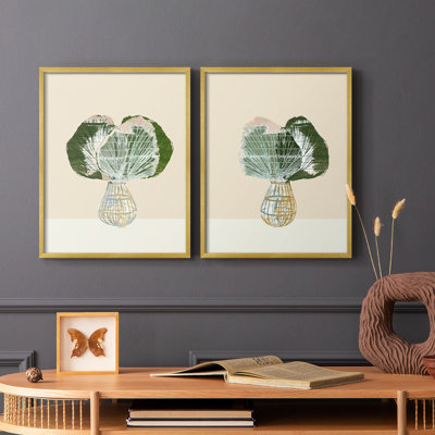 Impression sur toile I-Premium tissée à motif de feuilles tropicales - prête à être accrochée - aucun clou requis - aucun clou requis